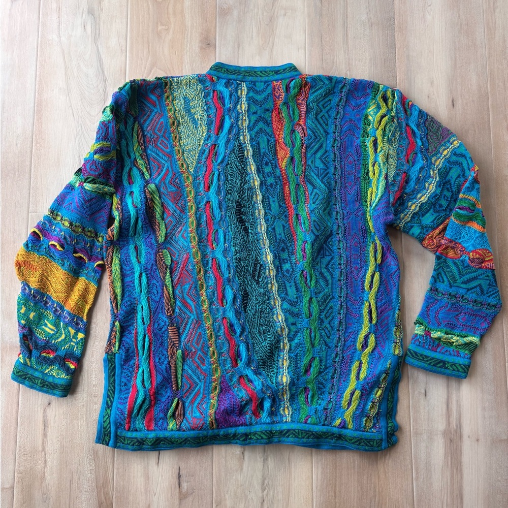 Vintage COOGI Australia 3D Knit Mercerised Cotton Sweater Size XL - Picture 2 of 10